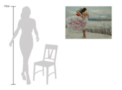 Tableau Peint à La Main 'Wind's Embrace' 100x70cm | Avec Certificat D'authenticité -Magasin De Rénovation Domiciliaire kl05461 frau weiss braun acryl gemaelde acryl bilder leinwandbilder moderne kunst 07