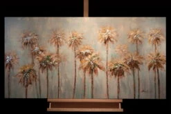 Tableau Peint à La Main 'Morning In The Tropics' 120x60cm | Avec Certificat D'authenticité -Magasin De Rénovation Domiciliaire kl05481 natur dschungel blau braun acryl gemaelde acryl bilder leinwandbilder moderne kunst 06