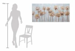 Tableau Peint à La Main 'Morning In The Tropics' 120x60cm | Avec Certificat D'authenticité -Magasin De Rénovation Domiciliaire kl05481 natur dschungel blau braun acryl gemaelde acryl bilder leinwandbilder moderne kunst 07