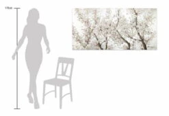 Tableau Peint à La Main 'Pearls In Bloom' 120x60cm | Avec Certificat D'authenticité -Magasin De Rénovation Domiciliaire kl05489 blumen blueten weiss grau acryl gemaelde acryl bilder leinwandbilder moderne kunst 07