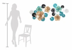 Sculpture Murale En Métal 'Frosty Field' 157x70x8cm -Magasin De Rénovation Domiciliaire kl05549 baeume blau gold wanddeko metall wandskulptur wandbilder aus metall 07