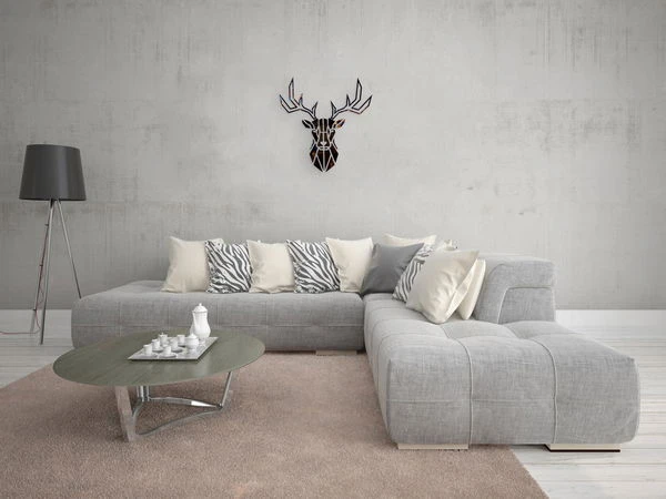 Sculpture Murale En Métal 'Honorable Deer' 80x77x3cm 6 Sculpture Murale En Métal 'Honorable Deer' 80x77x3cm – Image 4