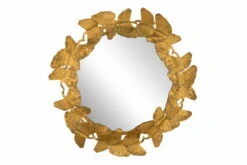 Miroir Mural En Métal 'Ginkgo Wreath' 80x80x5cm