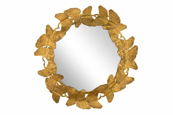 Miroir Mural En Métal 'Ginkgo Wreath' 80x80x5cm 3 Miroir Mural En Métal 'Ginkgo Wreath' 80x80x5cm