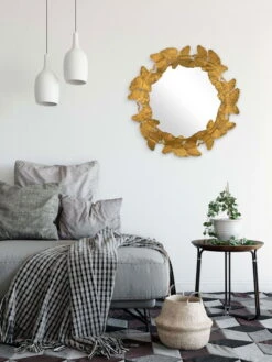 Miroir Mural En Métal 'Ginkgo Wreath' 80x80x5cm 14 Miroir Mural En Métal 'Ginkgo Wreath' 80x80x5cm -Magasin De Rénovation Domiciliaire kl06238 wandspiegel blaetter gingko gold wandspiegel spiegel metall deko spiegel 04