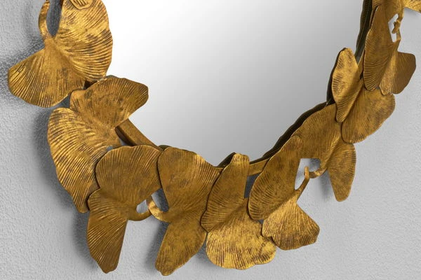 Miroir Mural En Métal 'Ginkgo Wreath' 80x80x5cm 11 Miroir Mural En Métal 'Ginkgo Wreath' 80x80x5cm – Image 9