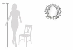 Miroir Mural En Métal 'Butterfly Flight' 63x63x4cm -Magasin De Rénovation Domiciliaire kl06243 schmetterlinge wandspiegel silber wandspiegel spiegel metall deko spiegel 07