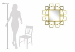 Miroir Mural En Métal 'Fast Forward' 89x89x2,5cm -Magasin De Rénovation Domiciliaire kl06262 wandspiegel formen kreis gold wandspiegel spiegel metall deko spiegel 07