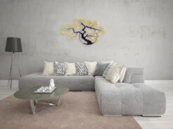 Sculpture Murale En Métal 'Ginkgo Dream' 127x77x6cm -Magasin De Rénovation Domiciliaire kl06820 baeume gold wanddeko metall wandskulptur wandbilder aus metall 04