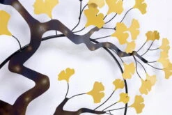 Sculpture Murale En Métal 'Ginkgo Dream' 127x77x6cm -Magasin De Rénovation Domiciliaire kl06820 baeume gold wanddeko metall wandskulptur wandbilder aus metall 06