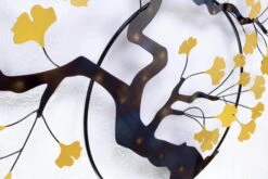Sculpture Murale En Métal 'Ginkgo Dream' 127x77x6cm -Magasin De Rénovation Domiciliaire kl06820 baeume gold wanddeko metall wandskulptur wandbilder aus metall 08