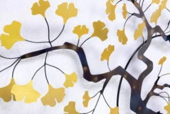 Sculpture Murale En Métal 'Ginkgo Dream' 127x77x6cm -Magasin De Rénovation Domiciliaire kl06820 baeume gold wanddeko metall wandskulptur wandbilder aus metall 09
