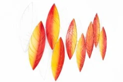 Sculpture Murale En Métal 'Leaf Dream In Orange' 117x82x8cm -Magasin De Rénovation Domiciliaire kl06825 abstrakte skulpturen orange wanddeko metall wandskulptur wandbilder aus metall 05