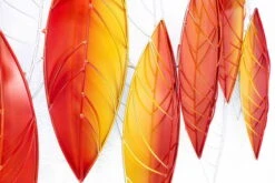 Sculpture Murale En Métal 'Leaf Dream In Orange' 117x82x8cm -Magasin De Rénovation Domiciliaire kl06825 abstrakte skulpturen orange wanddeko metall wandskulptur wandbilder aus metall 06