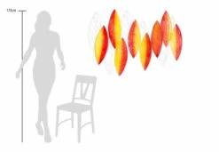 Sculpture Murale En Métal 'Leaf Dream In Orange' 117x82x8cm -Magasin De Rénovation Domiciliaire kl06825 abstrakte skulpturen orange wanddeko metall wandskulptur wandbilder aus metall 07