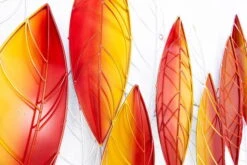 Sculpture Murale En Métal 'Leaf Dream In Orange' 117x82x8cm -Magasin De Rénovation Domiciliaire kl06825 abstrakte skulpturen orange wanddeko metall wandskulptur wandbilder aus metall 08