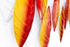 Sculpture Murale En Métal 'Leaf Dream In Orange' 117x82x8cm -Magasin De Rénovation Domiciliaire kl06825 abstrakte skulpturen orange wanddeko metall wandskulptur wandbilder aus metall 09