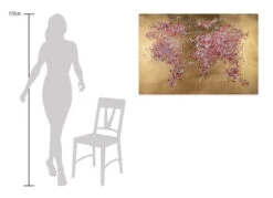 Tableau Peint à La Main 'Blossoming World' 120x80cm | Avec Certificat D'authenticité -Magasin De Rénovation Domiciliaire kl07011 weltkarte rosa gold acryl gemaelde acryl bilder leinwandbilder moderne kunst 07