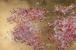 Tableau Peint à La Main 'Blossoming World' 120x80cm | Avec Certificat D'authenticité -Magasin De Rénovation Domiciliaire kl07011 weltkarte rosa gold acryl gemaelde acryl bilder leinwandbilder moderne kunst 09