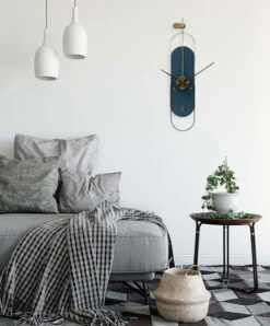 Horloge Murale Design 'THE BLUE PLANET.' -Magasin De Rénovation Domiciliaire kl07824 blau wanduhren wanduhr modern design minimalistisch 06