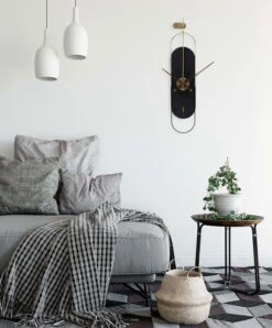 Horloge Murale Design 'THE BLACK PLANET.' -Magasin De Rénovation Domiciliaire kl07826 schwarz wanduhren wanduhr modern design minimalistisch 06