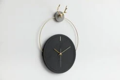 Horloge Murale Design 'THE BLACK ANTLER.' -Magasin De Rénovation Domiciliaire kl07836 schwarz grau wanduhren wanduhr modern design minimalistisch 02