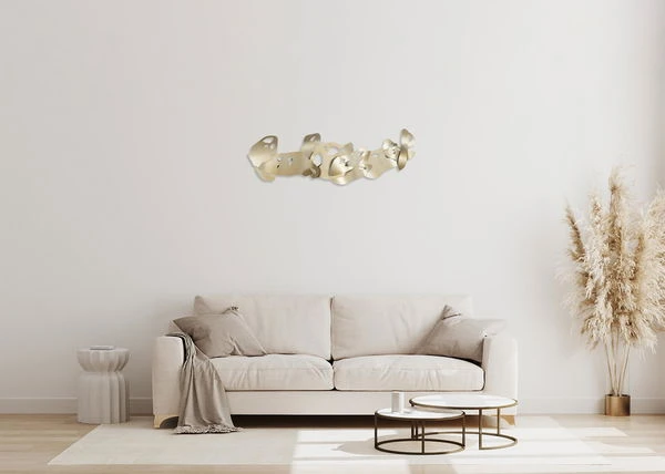 Sculpture Murale En Métal 'Lunar Landscape' 120x44x5cm 4 Sculpture Murale En Métal 'Lunar Landscape' 120x44x5cm – Image 2