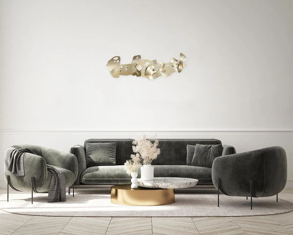 Sculpture Murale En Métal 'Lunar Landscape' 120x44x5cm 6 Sculpture Murale En Métal 'Lunar Landscape' 120x44x5cm – Image 4