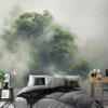Papier Peint Autocollant 'Foggy Amazon' -Magasin De Rénovation Domiciliaire kl17598 tapeten wald baeume grau gruen selbstklebend tapete wandtapete designtapete 3d tapete fototapete 01
