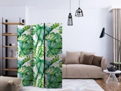 Paravent 'Jungle Leaves' -Magasin De Rénovation Domiciliaire kl22704 paravents 3 teilig gruen weiss paravent deko spanische wand modern 02