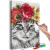 Peinture Par Numéros Adultes 'Cat With Flowers' -Magasin De Rénovation Domiciliaire kl29267 malen nach zahlen bunt malen nach zahlen erwachsene diy malen nach zahlen leinwand malen nach zahlen moderne kunst 01