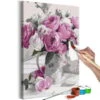 Peinture Par Numéros Adultes 'Pink Bouquet' -Magasin De Rénovation Domiciliaire kl29488 malen nach zahlen grau rosa malen nach zahlen erwachsene diy malen nach zahlen leinwand malen nach zahlen moderne kunst 01