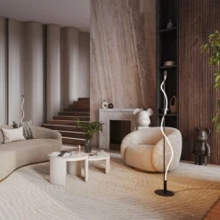 Lampadaire Design 'Tau' -Magasin De Rénovation Domiciliaire mod166fl l15b3k l15b3k stehleuchten schwarz weiss stehlampe lampe deko leuchte modern 04