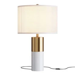 Lampe De Table Design 'Bianco 1' -Magasin De Rénovation Domiciliaire z030tl 01bs 01bs tischlampen gold weiss lampe deko leuchte modern 03