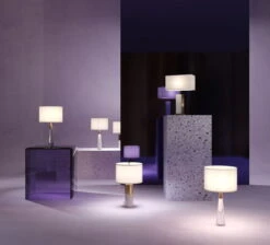 Lampe De Table Design 'Bianco 2' -Magasin De Rénovation Domiciliaire z031tl 01bs 01bs tischlampen gold weiss lampe deko leuchte modern 02