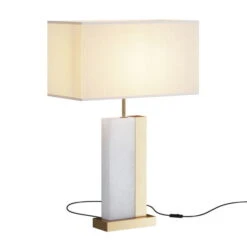 Lampe De Table Design 'Bianco 2' -Magasin De Rénovation Domiciliaire z031tl 01bs 01bs tischlampen gold weiss lampe deko leuchte modern 04